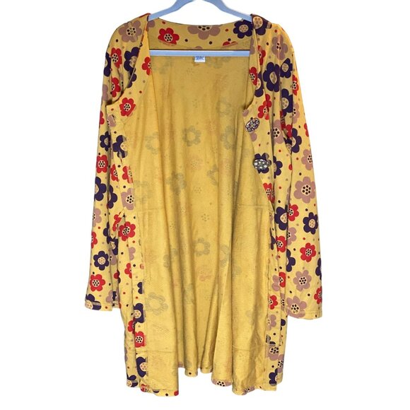 Long 100% Cotton Cardigan Boyfriend 2 Button Top Open Bottom Side Pocket USA - Picture 5 of 9